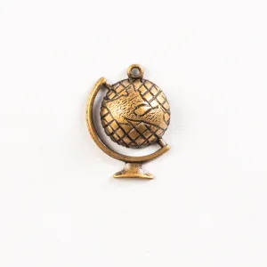 14.5x10.5mm Antique Gold, Antique Silver, Classic Silver Finish GLOBE, each