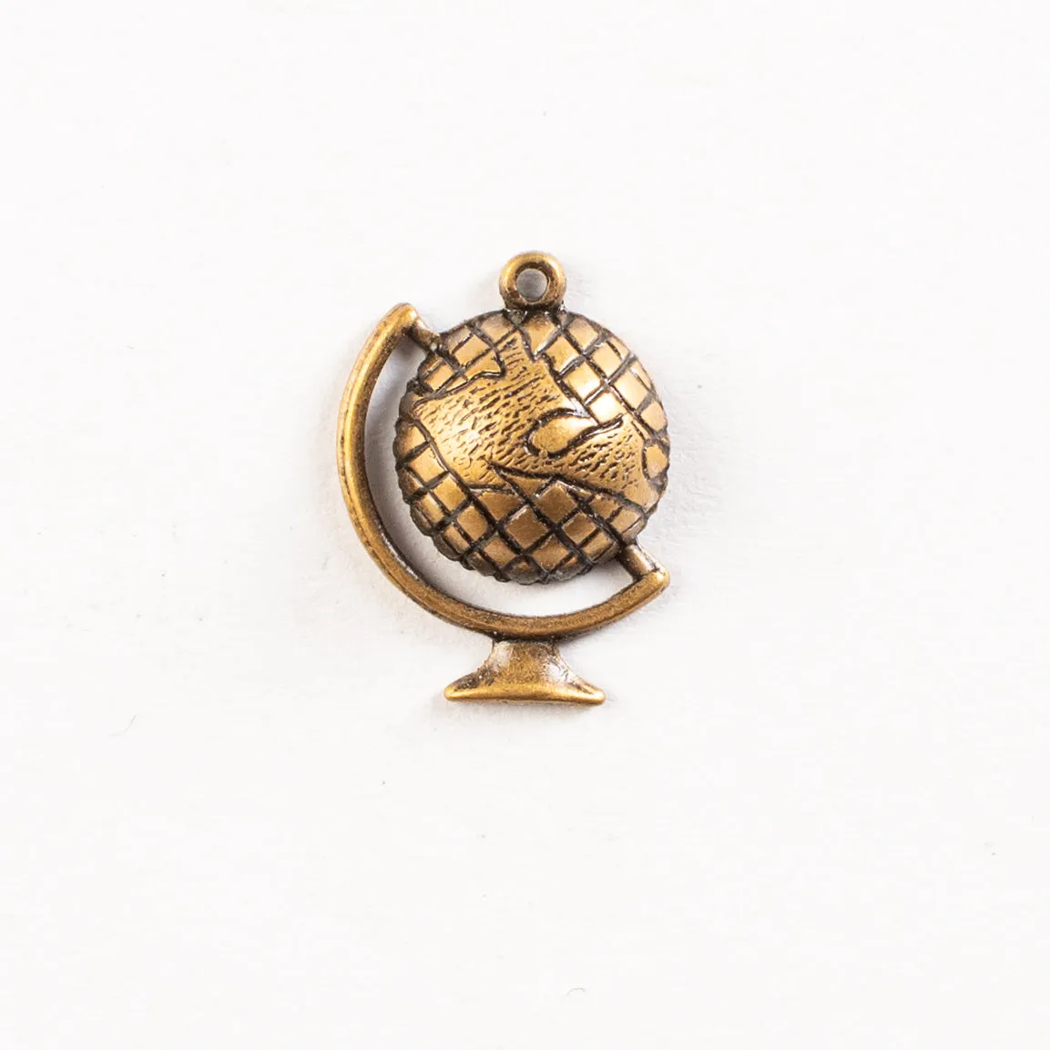 14.5x10.5mm Antique Gold, Antique Silver, Classic Silver Finish GLOBE, each