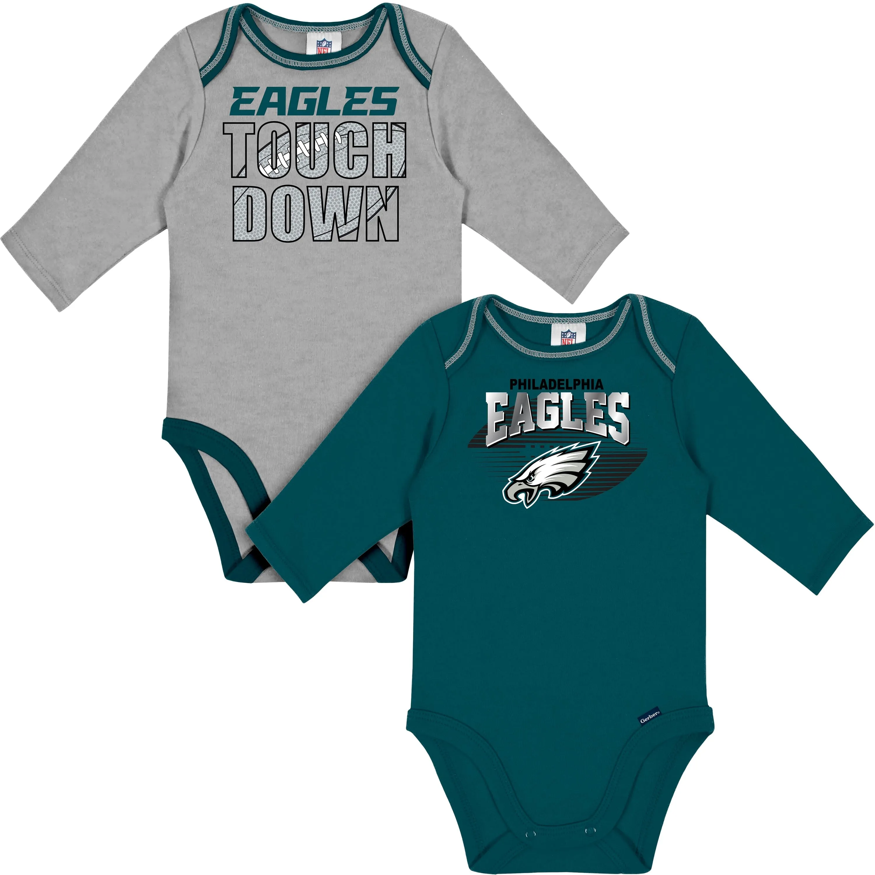 2-Pack Baby Boys Philadelphia Eagles Long Sleeve Bodysuits