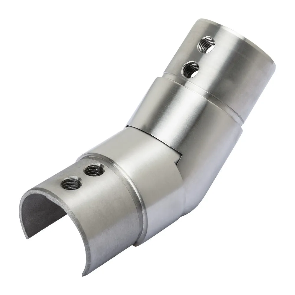 316 Adjustable Downward Elbow 0-55 Degree To Suit 42.4mm Slotted Tube