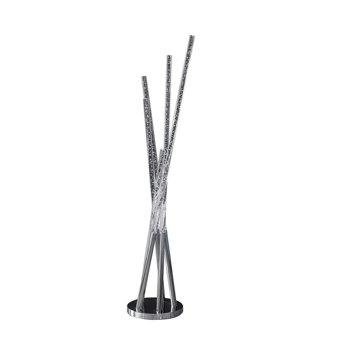 48.75" In Carina Modern 5 Acrylic Upright Legs Stix Led Silver Metal Floor Lamp