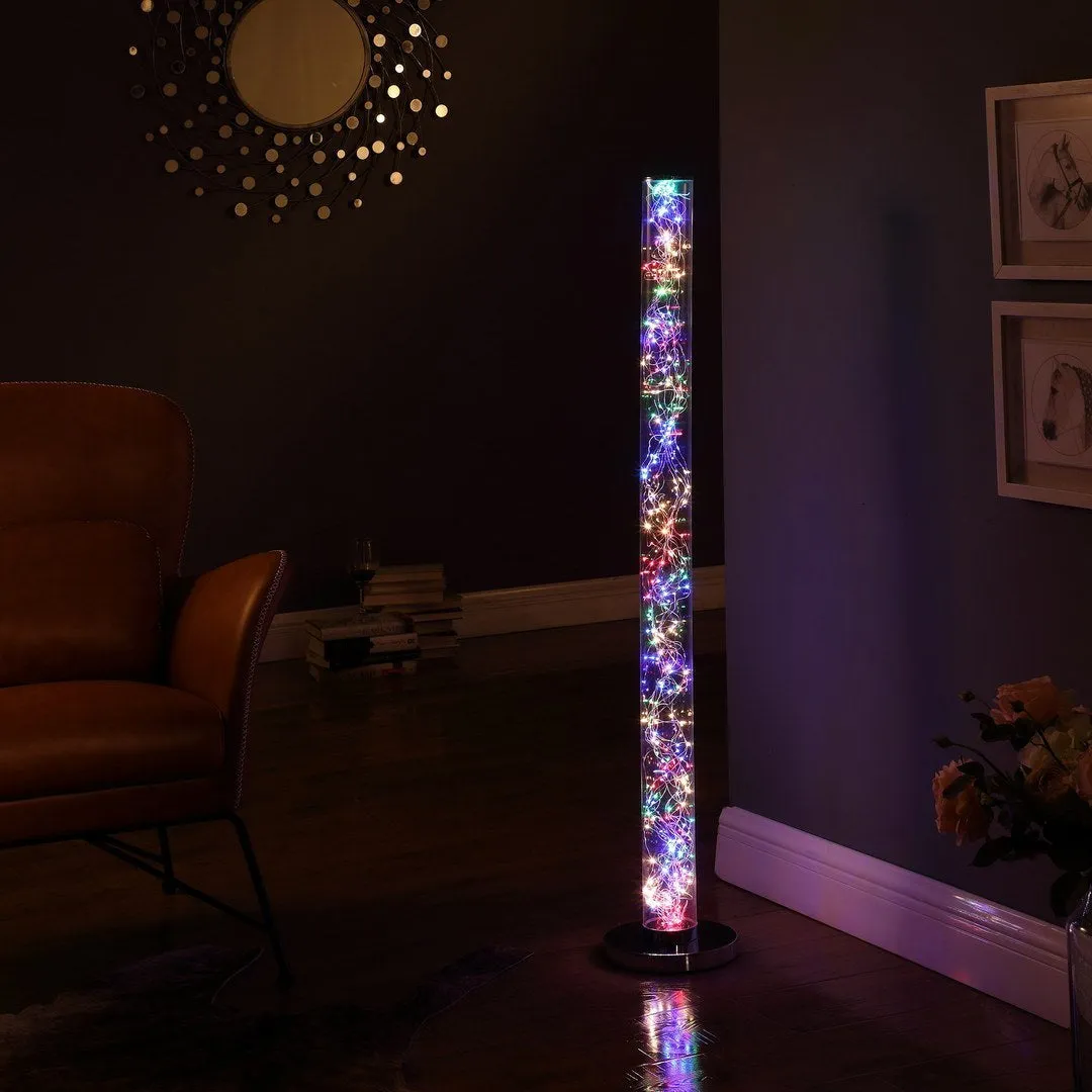 49-Inch Exposed Multi-Colored Rope LED Namiri Column Floor Lamp w/ Wireless Remote Control