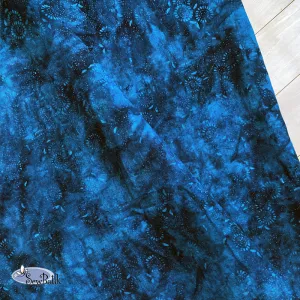 54" Batik Linen - Medora Flora - Copen Blue