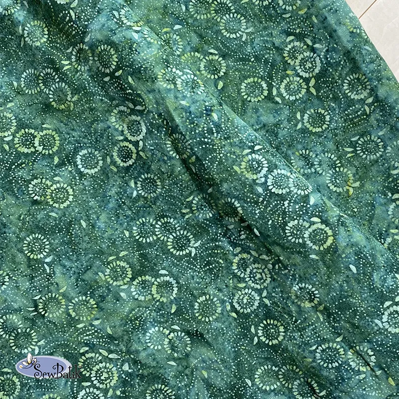 54" Batik Linen - Medora Flora - Ivy