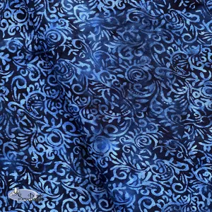 54" Batik Linen - Phoenix - Twilight Blue