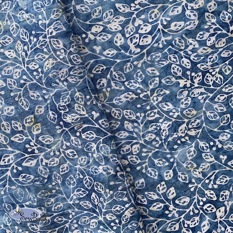 54" Batik Linen - Violetta - Dusty Denim [ 27" CUT ONLY ]