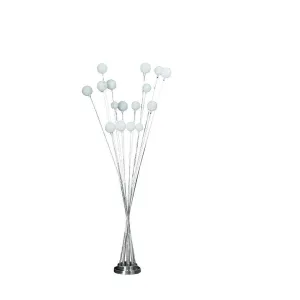 61.5" In 16-Light Acrylic Globe Aluminun Led Chrysanthe Silver Chrome Metal Floor Lamp