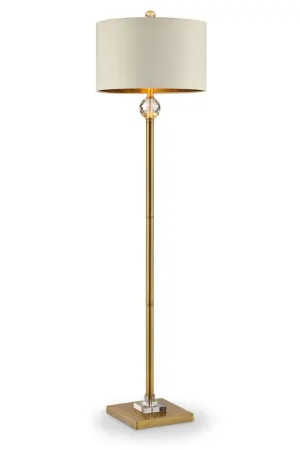 63.25-Inch Perspicio Solid Crystal Orb Gold Column Floor Lamp