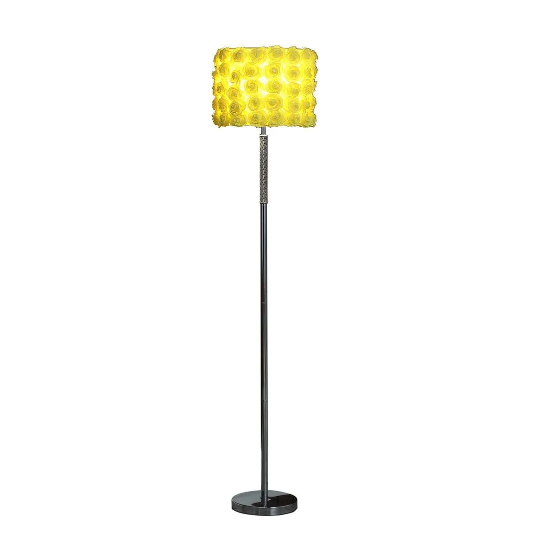 63"In Yellow Roses In Bloom Acrylic/Metal Floor Lamp