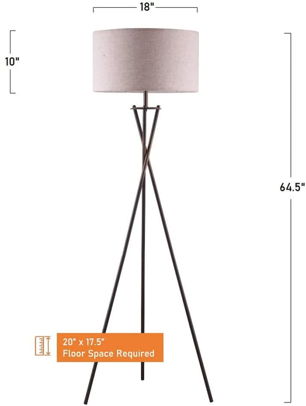 65" Crossed Tripod Floor Lamp (1.66/7.26)