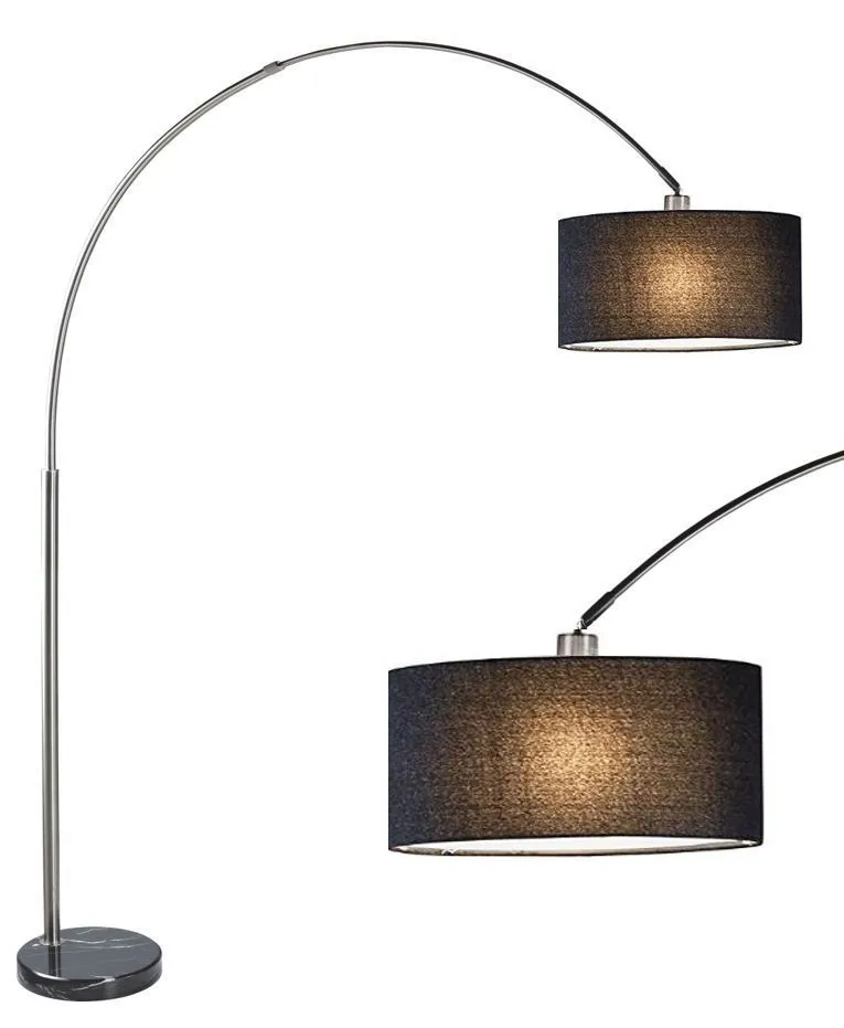 81"H BLACK SINGLE ARCH WITH MARBLE BASE FLOOR LAMP (1PC/CTN) (2.75/46.20)