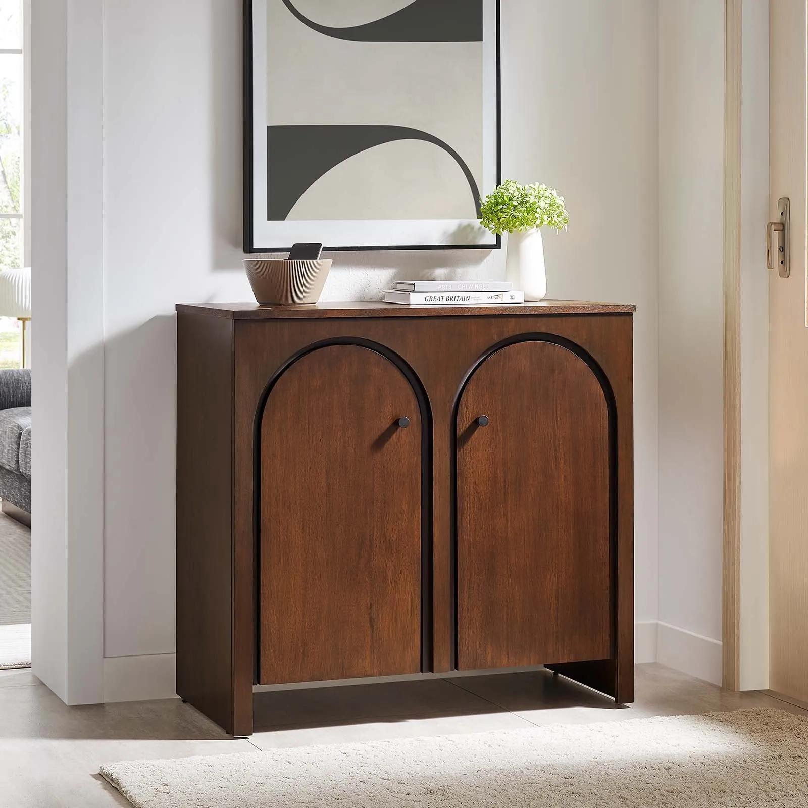 Appia 2-Door Arched Door Storage Cabinet