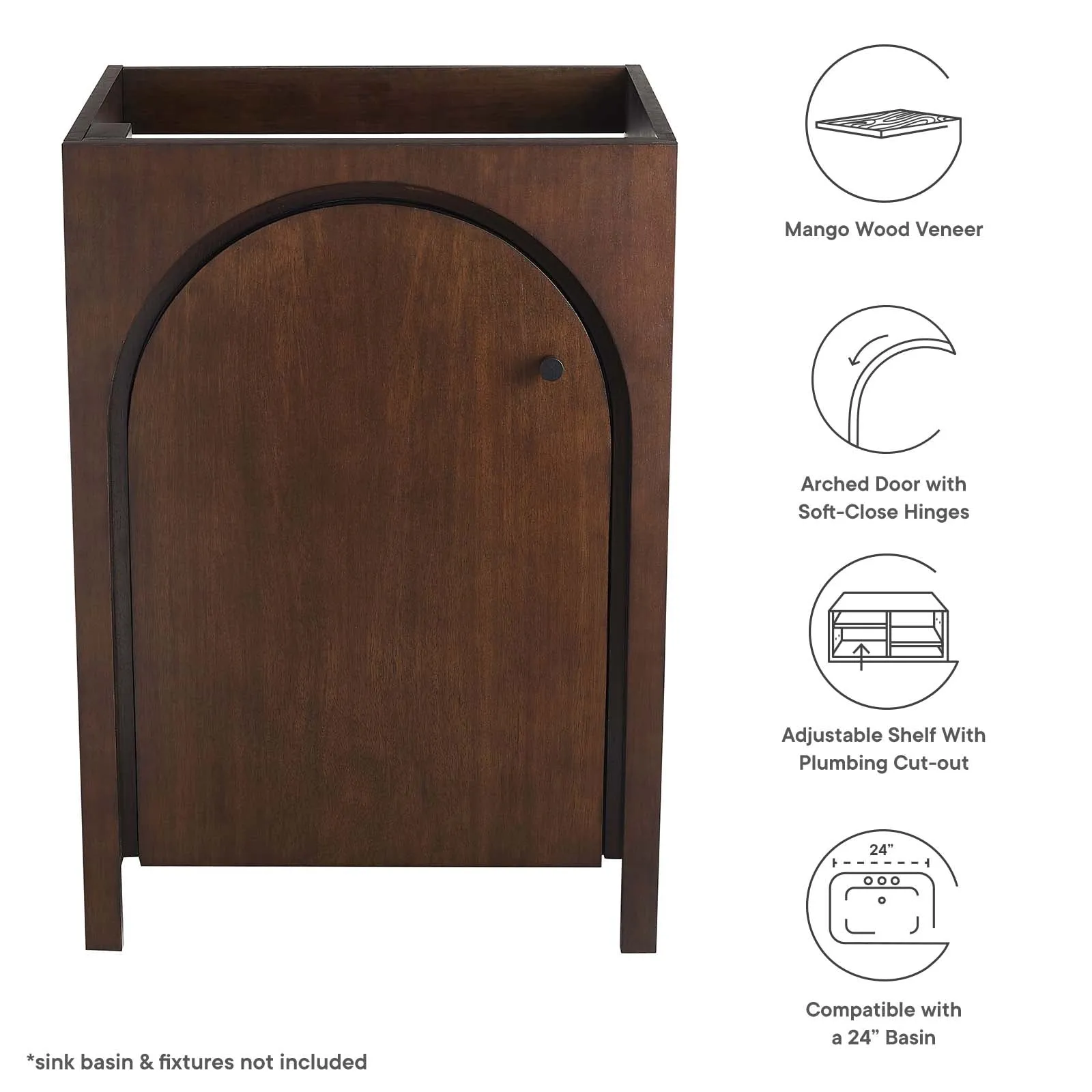 Appia 24" Bathroom Vanity Cabinet (Sink Basin Not Included) by Modway