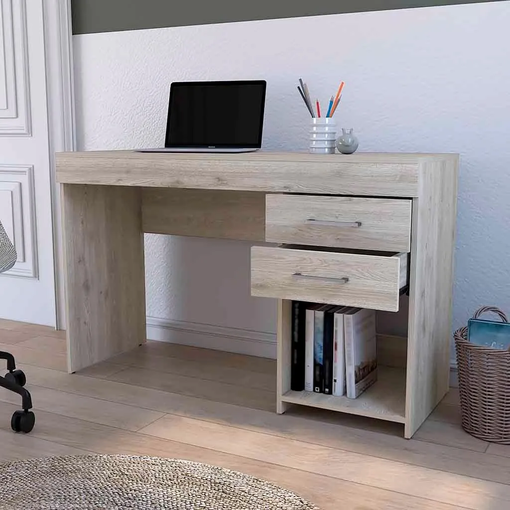 Austin Writing Computer Desk, Two Drawers, One Cabinet