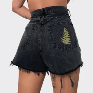 Black Denim Shorts