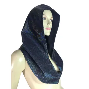 Black Holographic Rave Hood