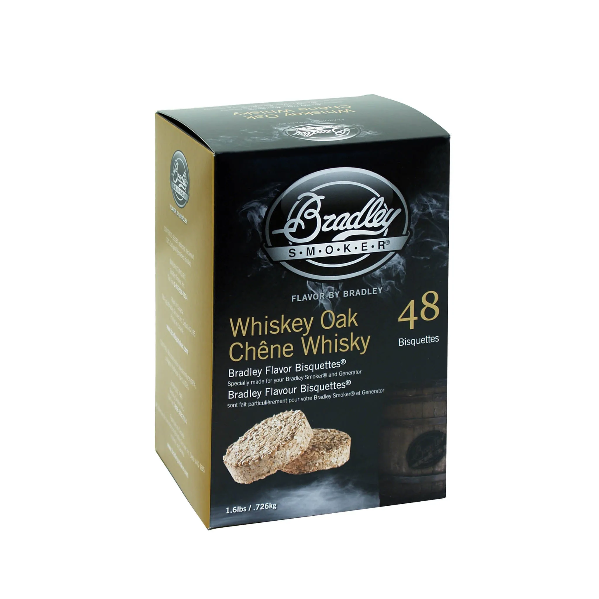 Bradley Whiskey Oak Bisquettes, Pack of 48