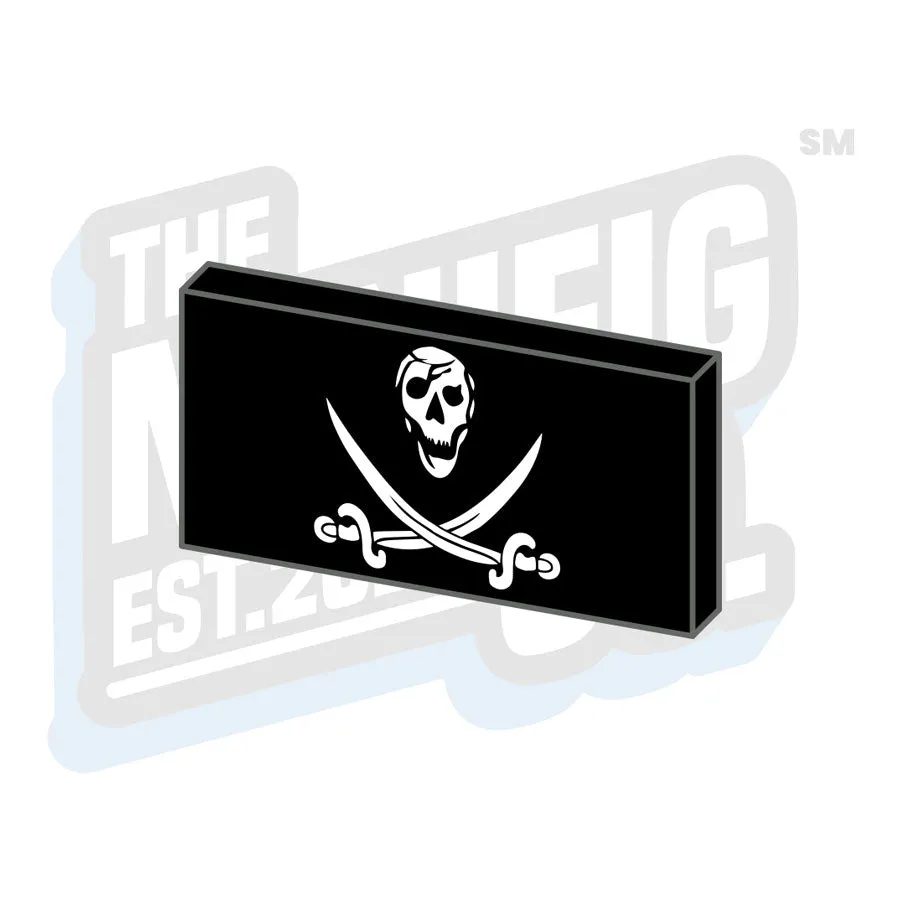 Calico Jolly Pirate Flag Tile (2x4)