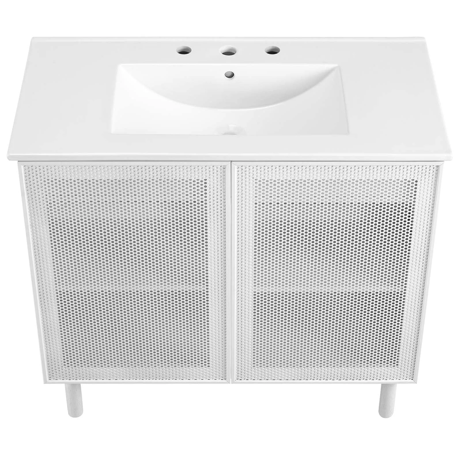 Calla 36" Perforated Metal Bathroom Vanity by Modway