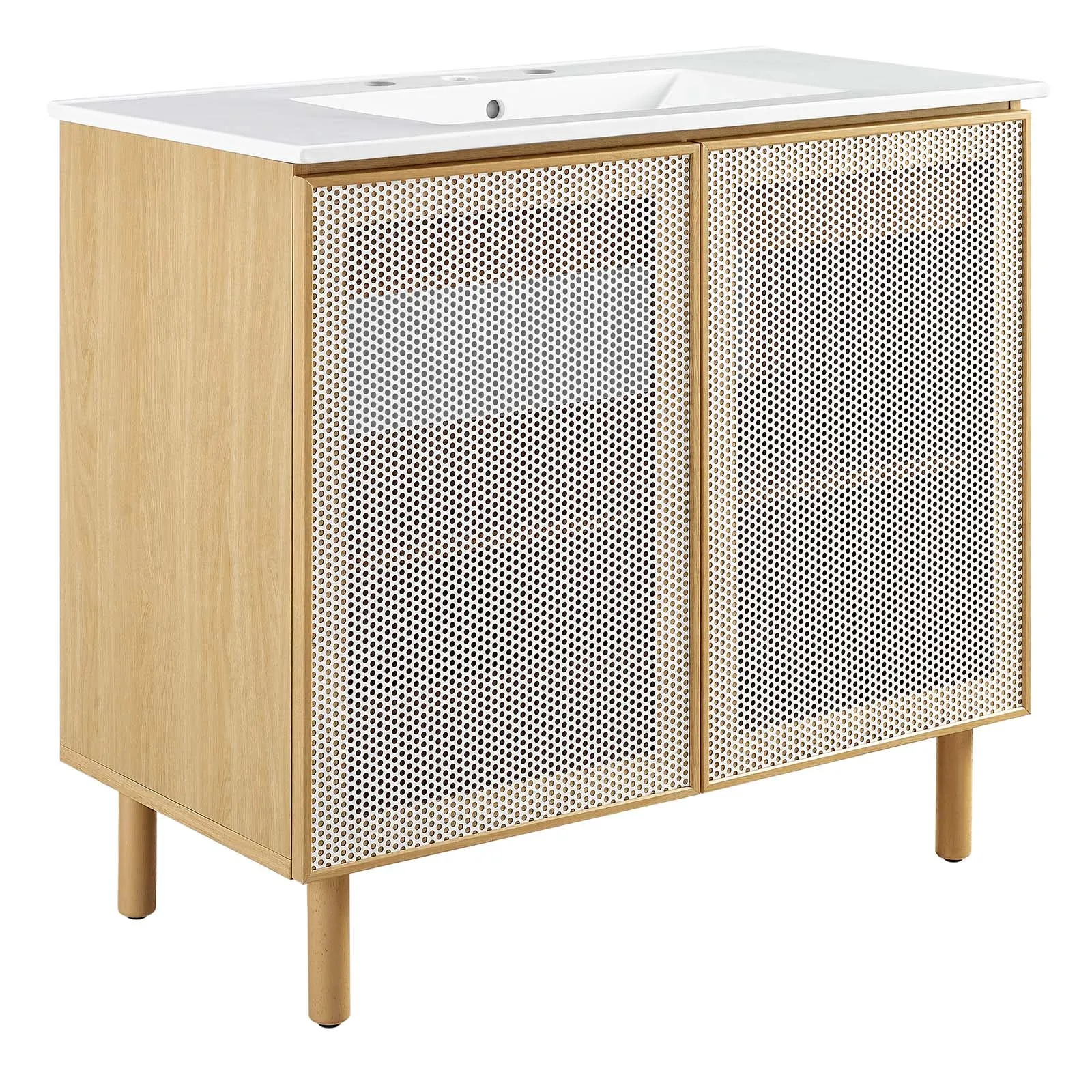 Calla 36" Perforated Metal Bathroom Vanity by Modway