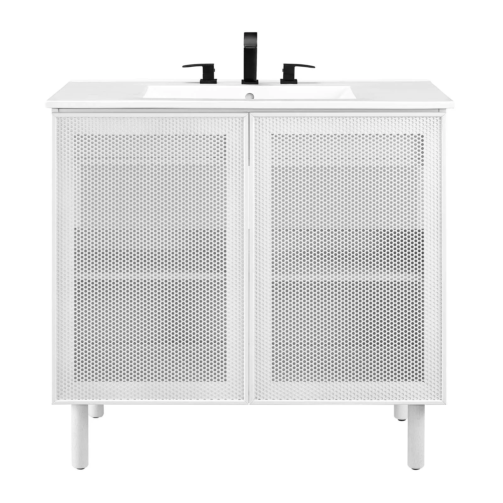 Calla 36" Perforated Metal Bathroom Vanity by Modway