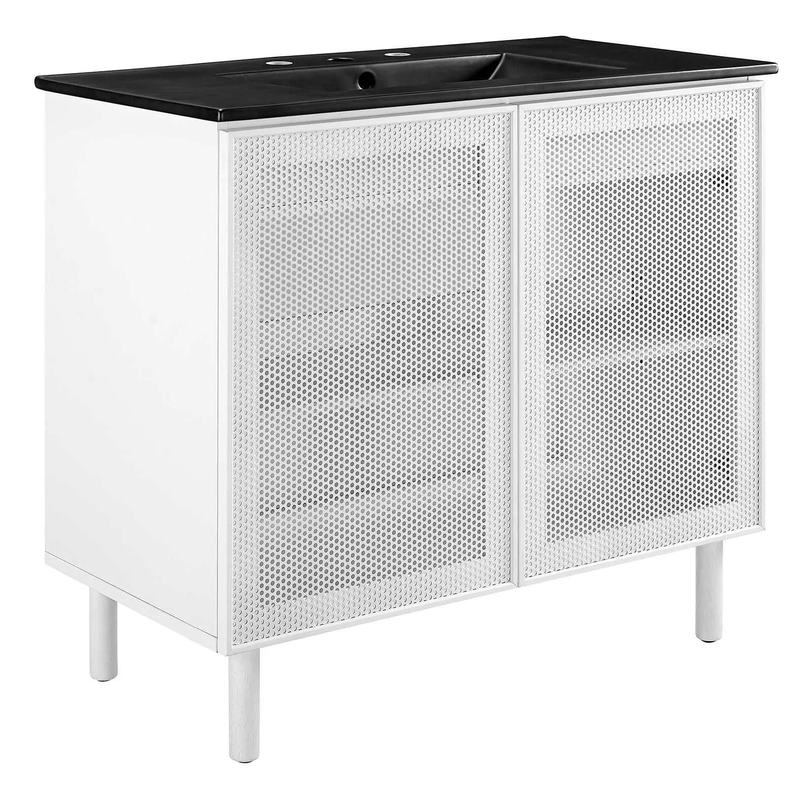 Calla 36" Perforated Metal Bathroom Vanity by Modway