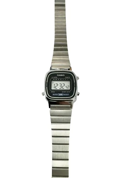 Casio Ladies Silver Digital Watch 3191-LA670W Alarm Mini Dial Stainless Steel