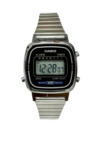 Casio Ladies Silver Digital Watch 3191-LA670W Alarm Mini Dial Stainless Steel