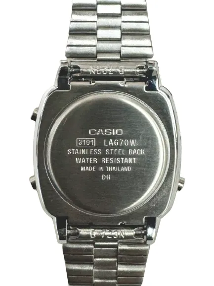 Casio Ladies Silver Digital Watch 3191-LA670W Alarm Mini Dial Stainless Steel