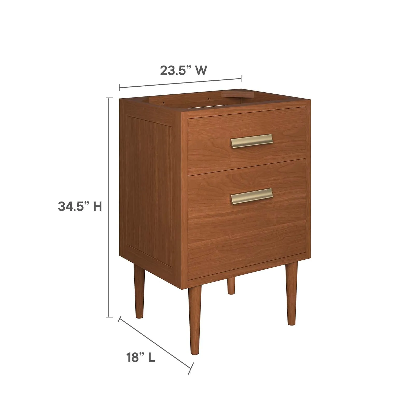 Cassia 24" Teak Wood Bathroom Vanity Cabinet (Sink Basin Not Included) by Modway