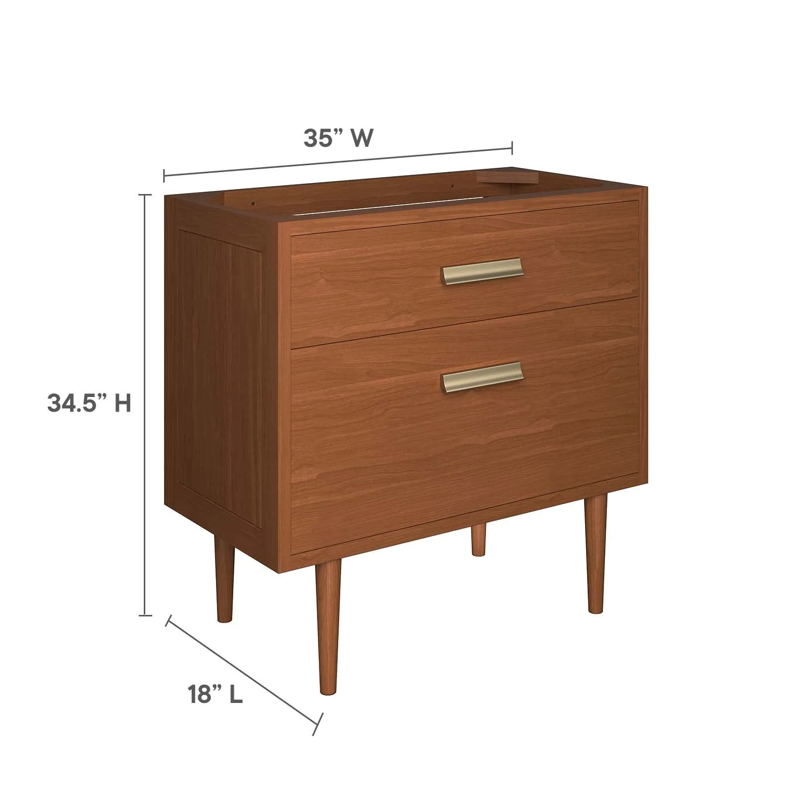 Cassia 36" Teak Wood Bathroom Vanity Cabinet (Sink Basin Not Included) by Modway