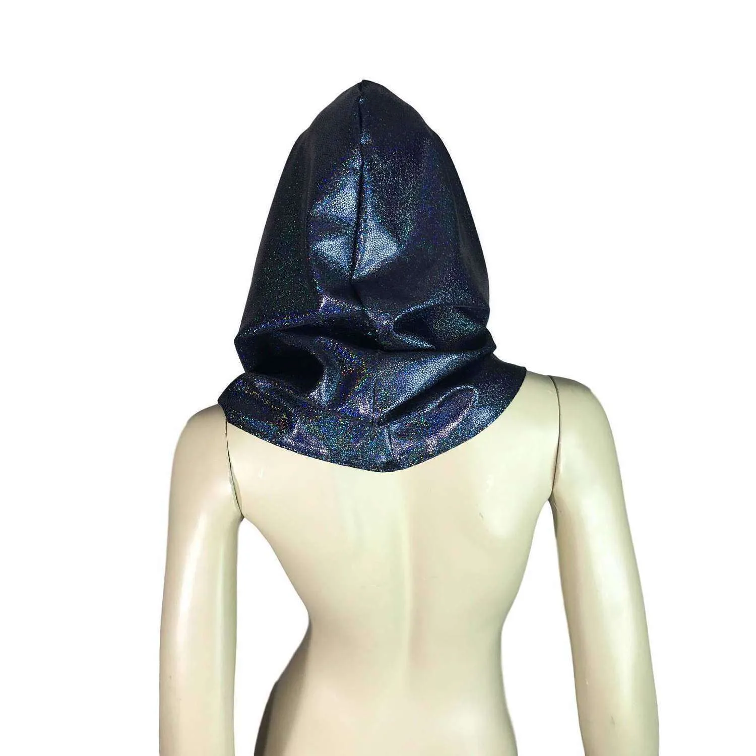 Cat Ear Black Holographic Rave Hood