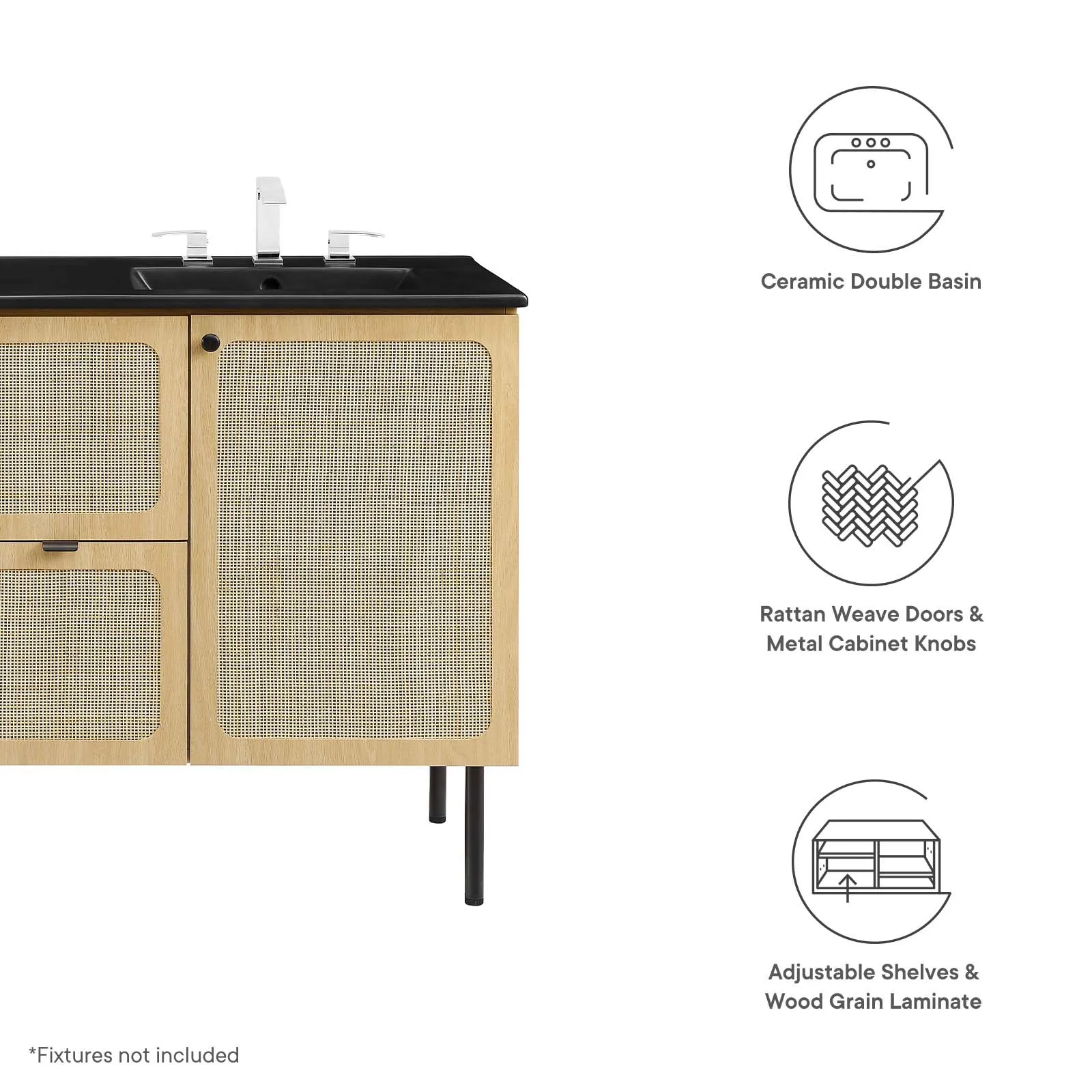 Chaucer 48" Double Sink Bathroom Vanity by Modway