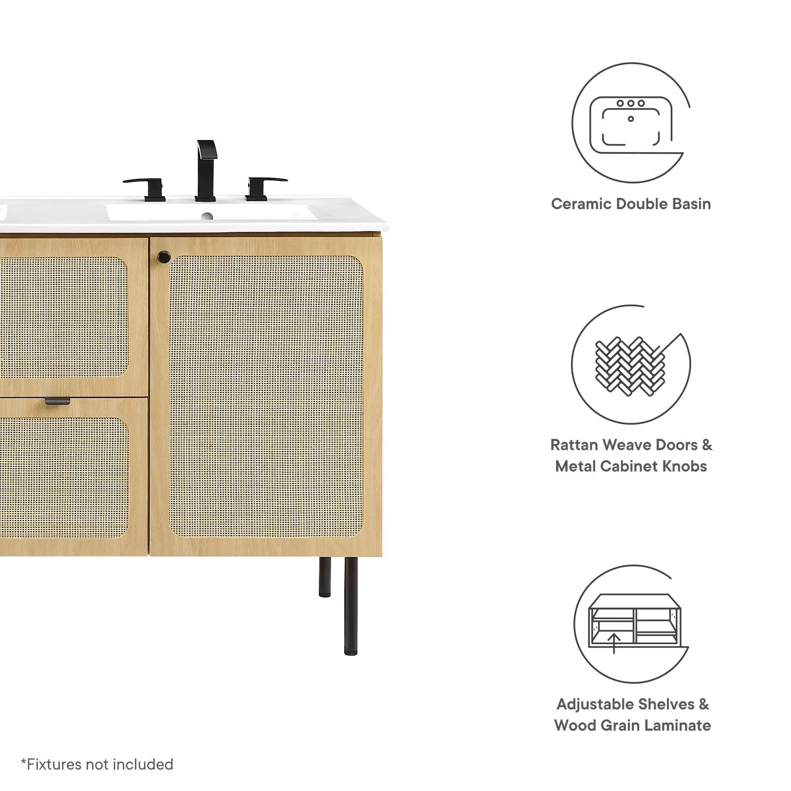 Chaucer 48" Double Sink Bathroom Vanity by Modway