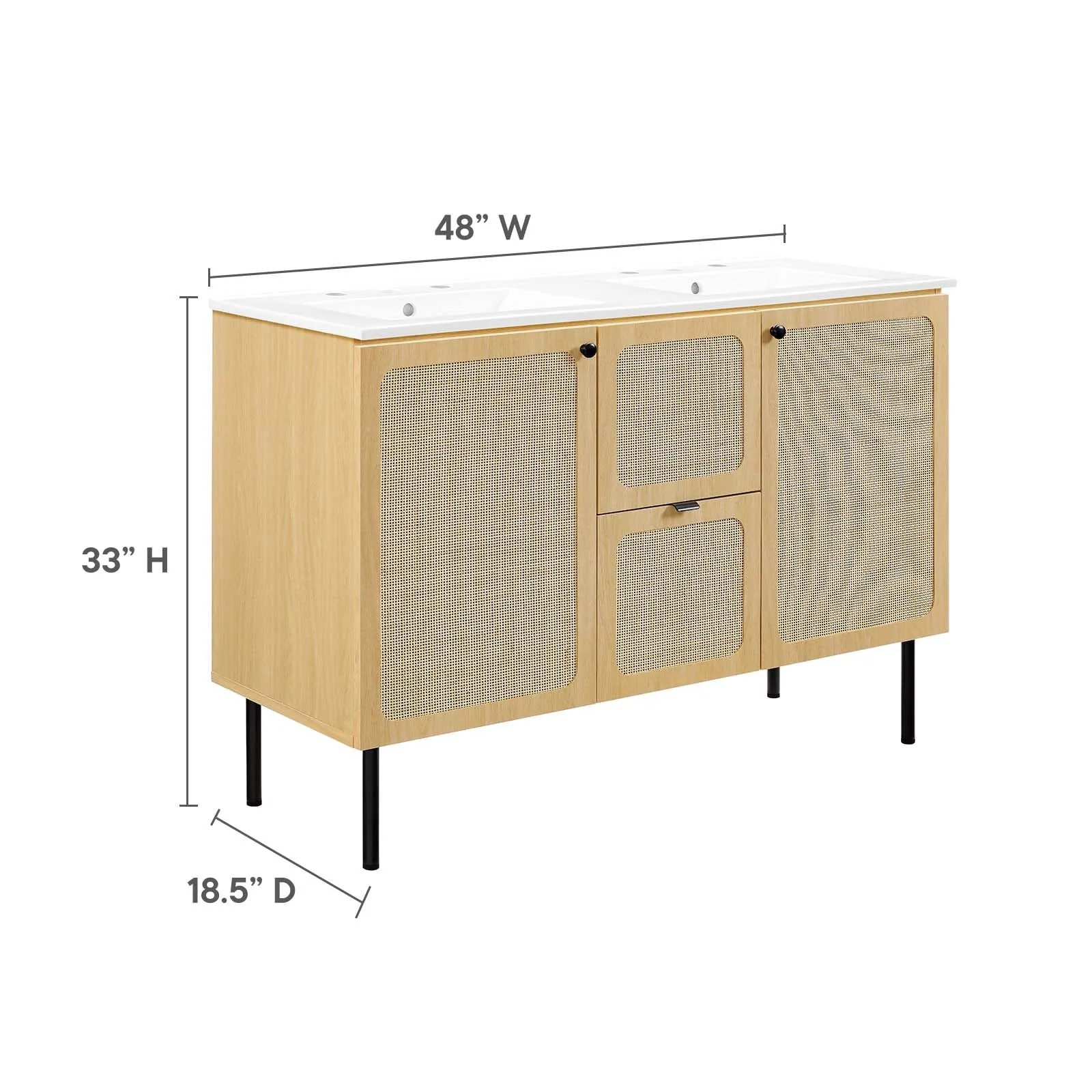 Chaucer 48" Double Sink Bathroom Vanity by Modway