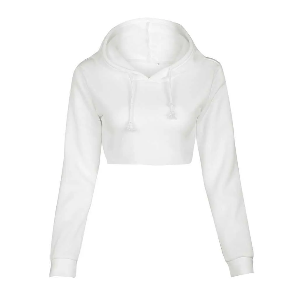 Cropped White Hoodie