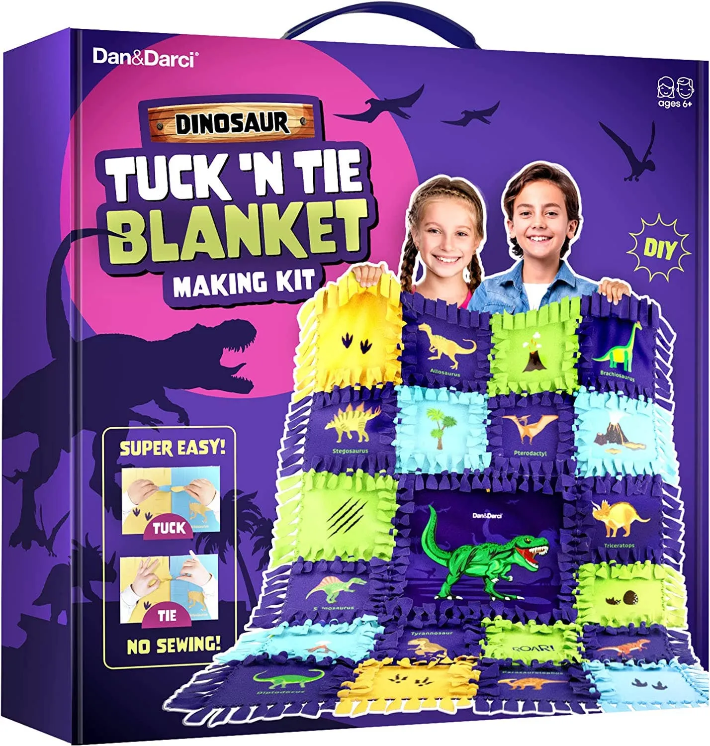 Dinosaur Tuck N' Tie Fleece Blanket Kit - DIY Crafts for Kid