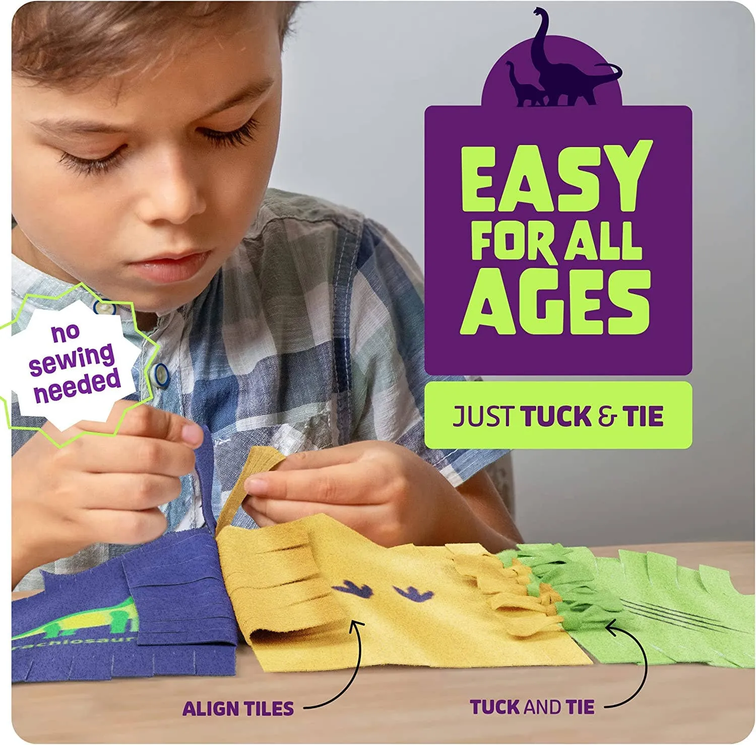 Dinosaur Tuck N' Tie Fleece Blanket Kit - DIY Crafts for Kid