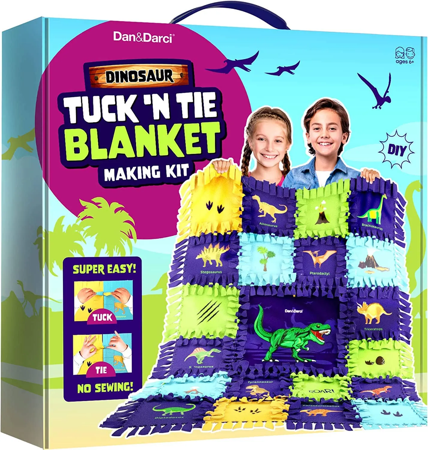 Dinosaur Tuck N' Tie Fleece Blanket Kit - DIY Crafts for Kid