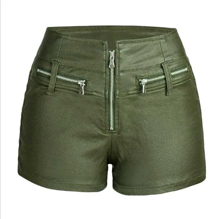 Hip-Lifting Motorcycle PU Shorts