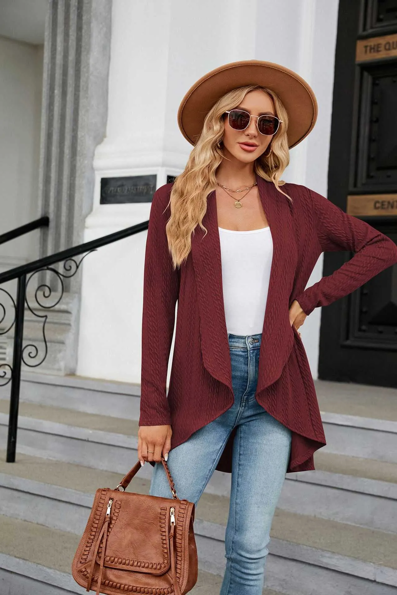 Lightweight Open Front Cardigan