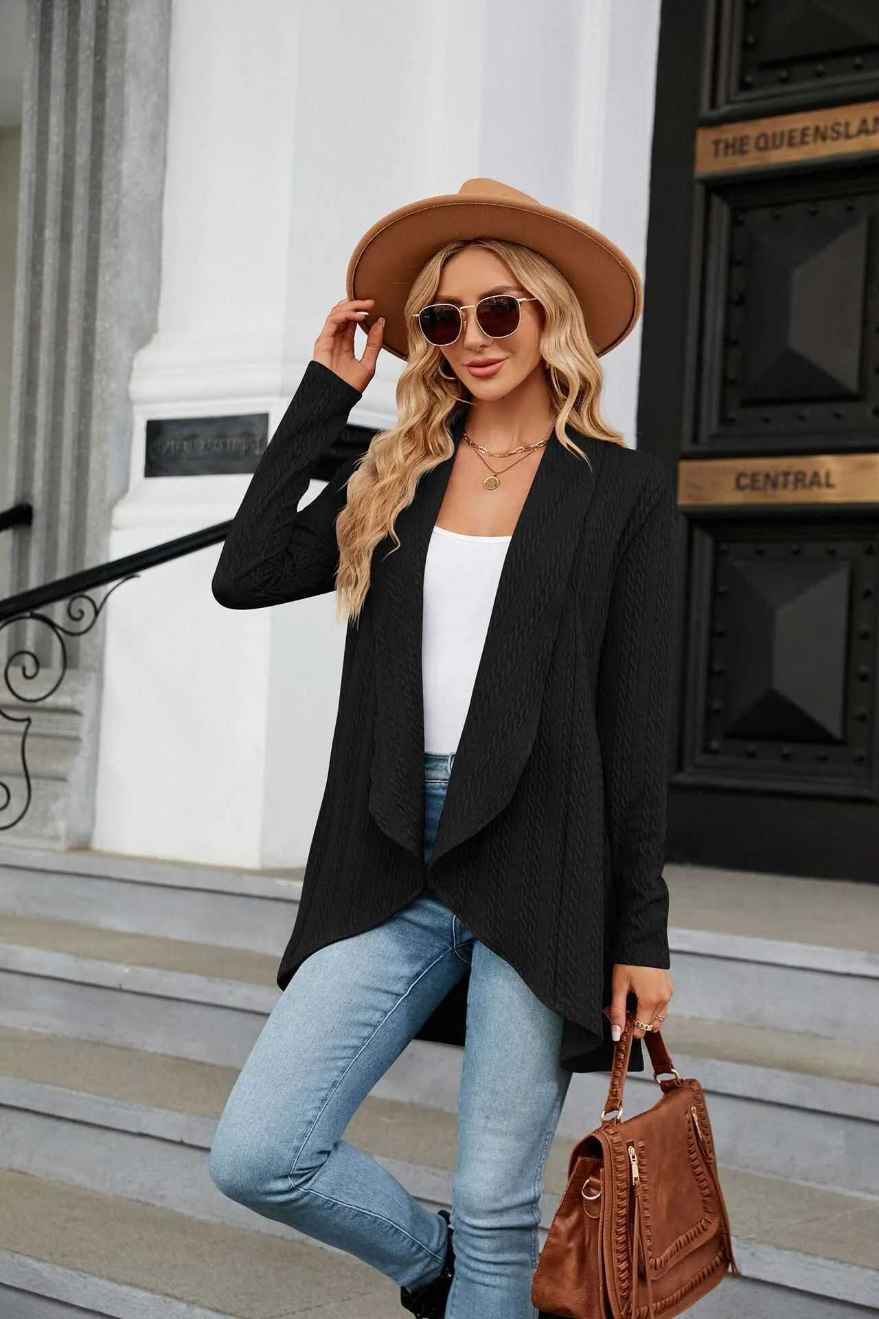 Lightweight Open Front Cardigan