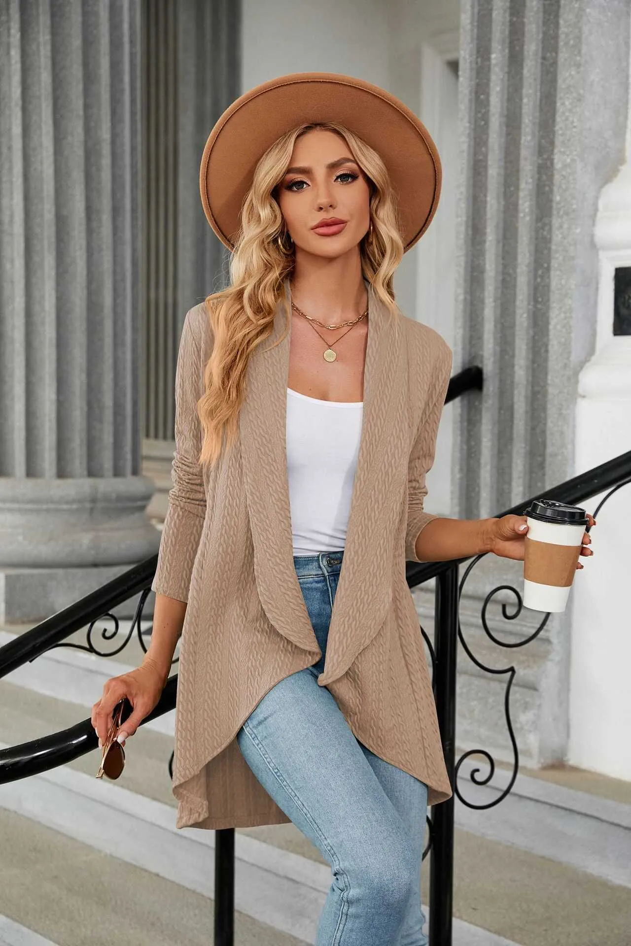 Lightweight Open Front Cardigan