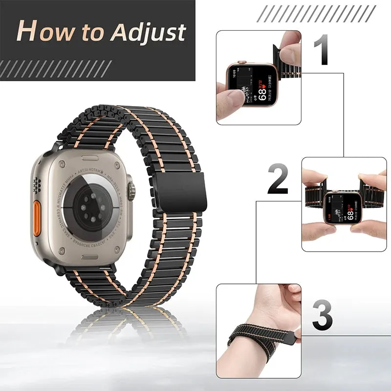 Magnetic Stainless Steel Link Loop Strap For Apple Watch