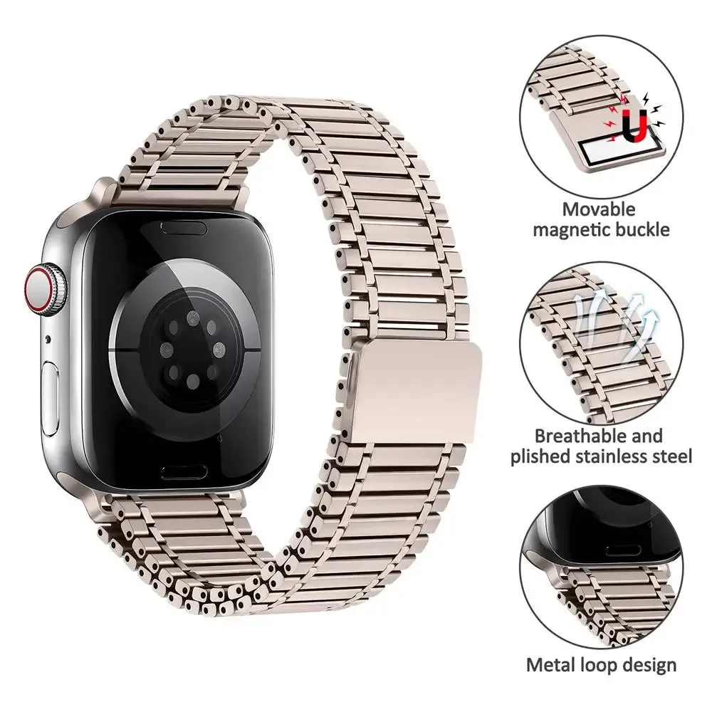 Magnetic Stainless Steel Link Loop Strap For Apple Watch