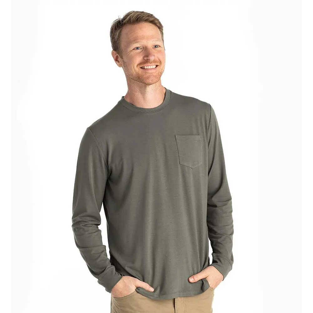 Men's Bamboo Flex Long Sleeve Pocket Tee - Fatigue