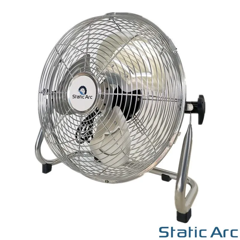 METAL CHROME FLOOR FAN 18" AIR COOLING 3 SPEED STAND TILT GYM WORKSHOP INDUSTRY