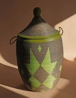 Nabu Woven  Leather Teardrop Basket