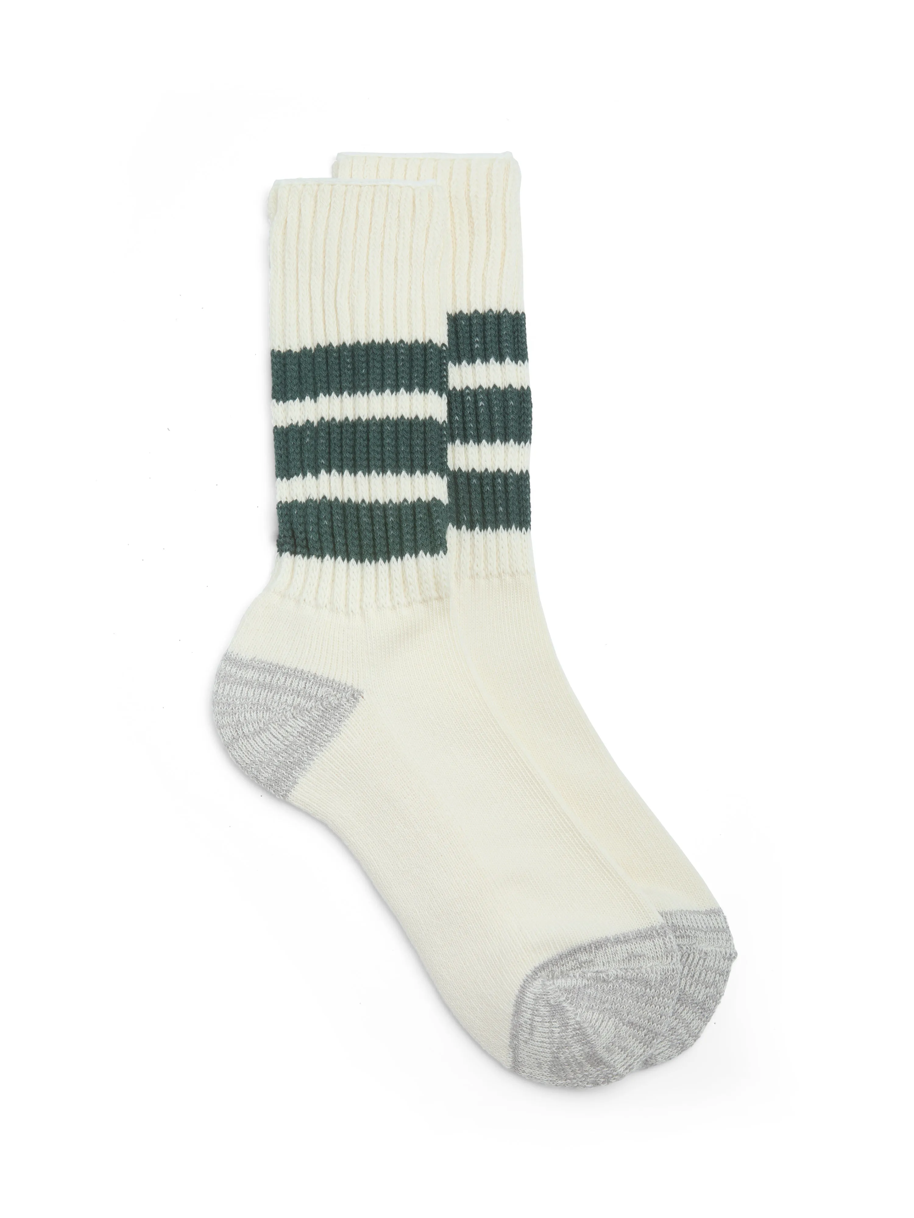 Ro To To Coarse Ribbed Old School Socks Dark Green