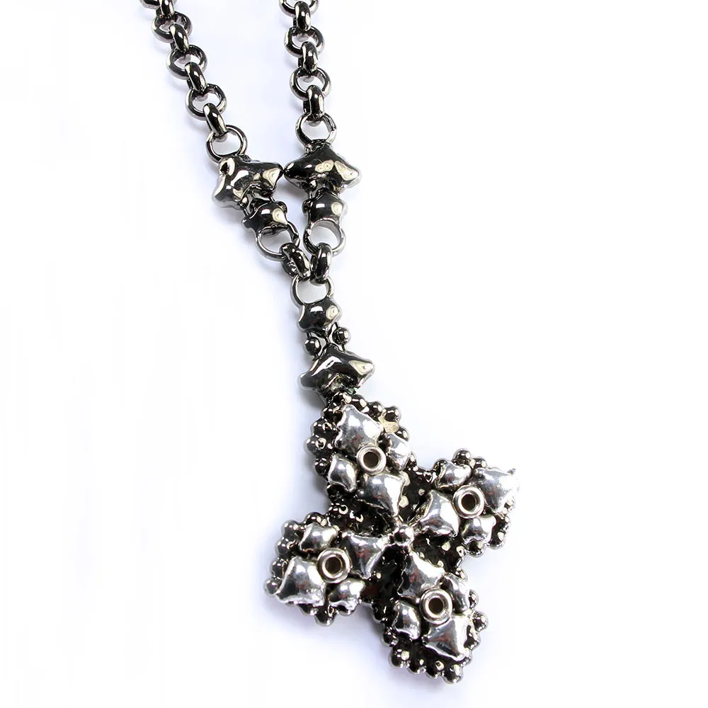 SG Liquid Metal CH4-BLK-AS Black Chrome & Antique Silver Necklace by Sergio Gutierrez